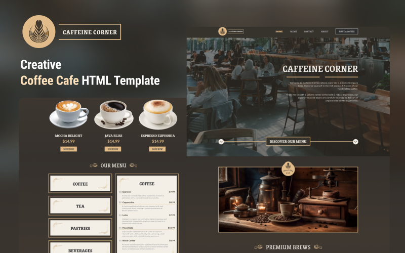 Caffeine Corner - Coffee Shop HTML Template