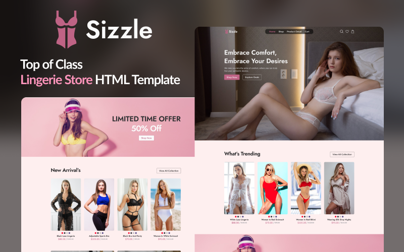 Sizzle - Lingerie Store HTML Template